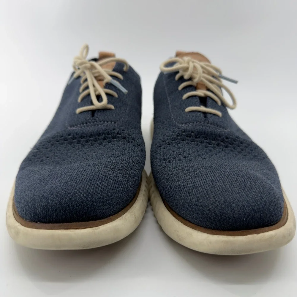 Cole Haan Zerogrand Stitchlite Oxford Navy Blue Knit Mens Shoes Size 11.5‎